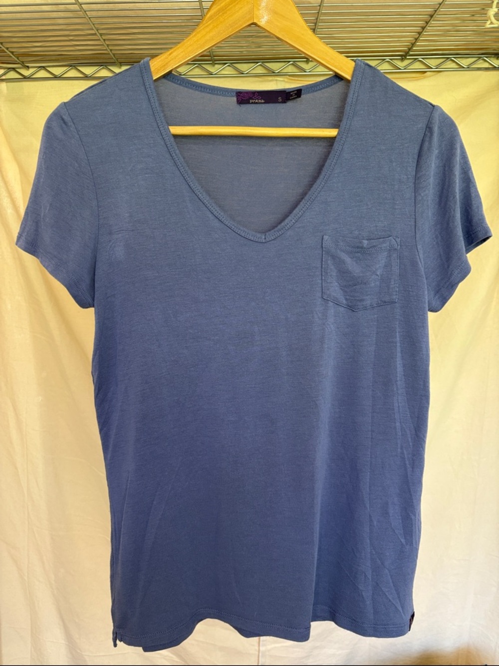 Prana Women's Short Sleeve V-Neck Tee in Lavender